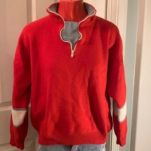 Vintage St. Michael Rad Red Gray and White PullOver Sweater